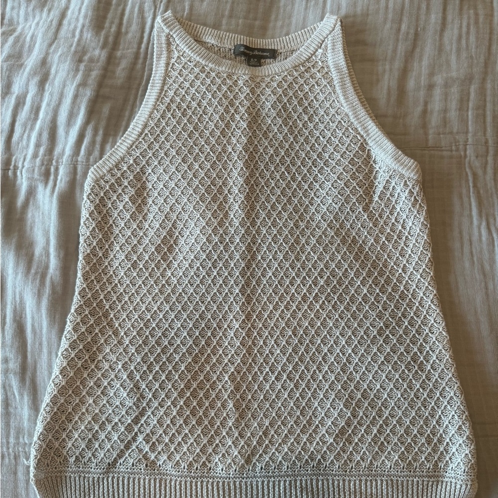 Tommy Bahama Crochet Sleeveless Sweater Size Small